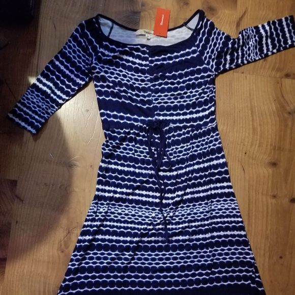 Nwt navy blue print dress - Picture 4 of 9